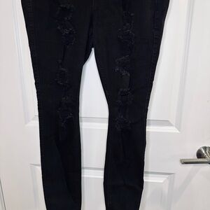 Torrid Black Distressed Skinny Jeans